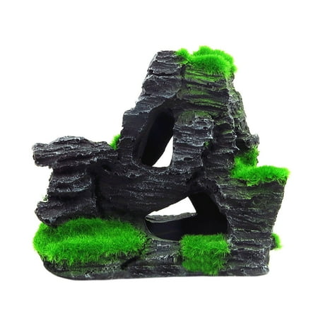 Siaonvr Mountain View Aquarium Rockery Hiding Cave Tree Fish Tank Ornament Decoration