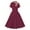 Red, variant on MIANHT Women Dress Fashion Solid Color Drop Shoulder Mid-Length Dress Casual Slim Fit Short Sleeve Faux-Wrap Holiday Party Dresses