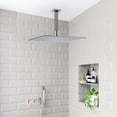 thumbnail image 2 of Aquaiaw Ceiling Mount Square Shower Arm, 6", Brass, Polished Chrome, 2 of 6