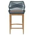thumbnail image 6 of Modway Wellspring Outdoor Patio Teak Wood Bar Stool in Blue/Graphite, 6 of 8