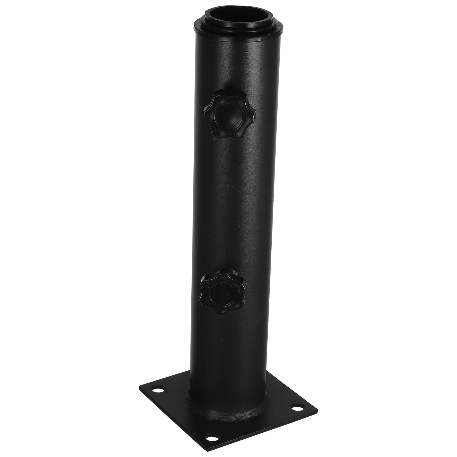 Heavy Duty Outdoor Umbrella Base Stand with Tube and Flat Iron Plate for Patio Deck Beach Poolside Use Adjustable 1 Holder