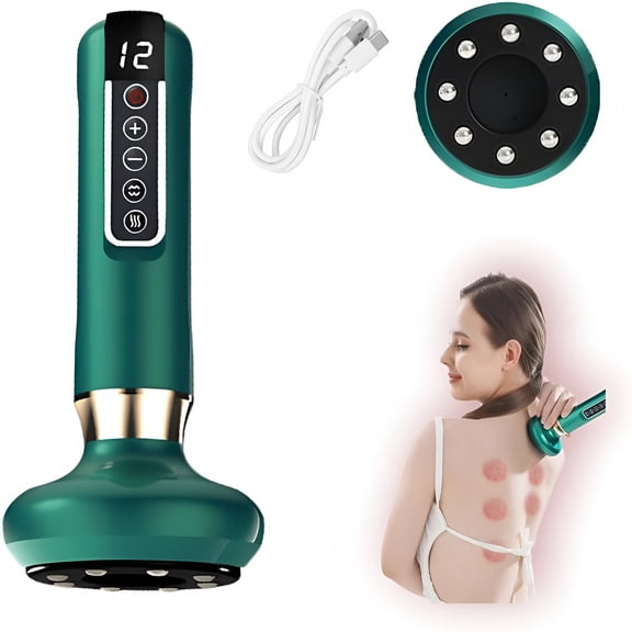 XIRQI Anti Cellulite Massage Tool,Anti Cellulite Massager with 12 Suction Modes,Electric Vacuum Massager-Massage Your Abdomen,Thighs,Buttocks,and Neck at Home (Green)