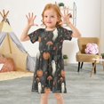 thumbnail image 3 of FORMRS Girls Short Sleeve Dress Summer Casual Round Neck A-line Beach Sundress, Sizes 2T-8T, Autumn Ghost Pattern, 3 of 8