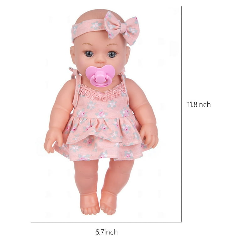 1pc 22-inch Full Body Vinyl Reborn Baby Doll, Lifelike Newborn Baby Girl  Doll In Pink Dress