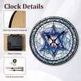 thumbnail image 3 of Jewish Star of David Round Wall Clock Hanukkah Festival Home Decor Menorah Art Hebrew Gift, 3 of 5