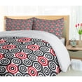 thumbnail image 5 of Ambesonne Geometric Duvet Cover Sets, Oval Mosaic, 2-Queen, Red Black, 5 of 7