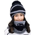 thumbnail image 3 of HESHENG Gloves Scarf Hat, Women Hat Scarf Set Winter Warm Knit Beanie Hat Scarf Set Touchscreen Gloves for Outdoor Sports, Black, 3 of 7