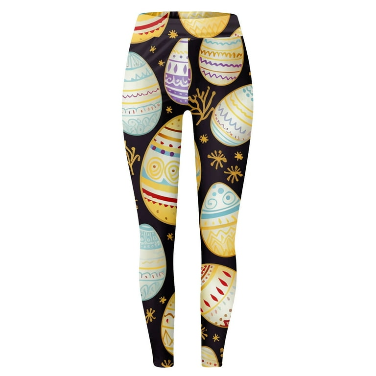 Susanny Womens Easter Leggings Plus Size Plus Size Rabbit Bunny Egg Easter  Day Yoga Pants Tummy Control High Waisted Print Holiday Stretchy Tights
