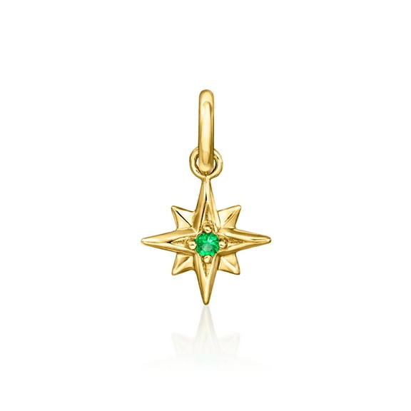 Pure Collection by Ross-Simons Emerald North Star Charm in 14kt Yellow Gold, Women's, Adult