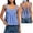 Blue, variant on Plaid Peplum Tops for Women Linen Square Neck Tank Top Backless Sleeveless Top with Back Tie Going Out Wear