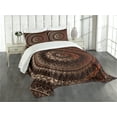 thumbnail image 3 of Ambesonne Mandala Quilted Bedspread Set 3 Pcs, Universe, Queen Size, Chestnut Brown, 3 of 5