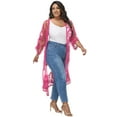 thumbnail image 3 of Women's Plus Size Kimono Floral Lace Cardigan Beach Cover Up Swimsuit, 3 of 7