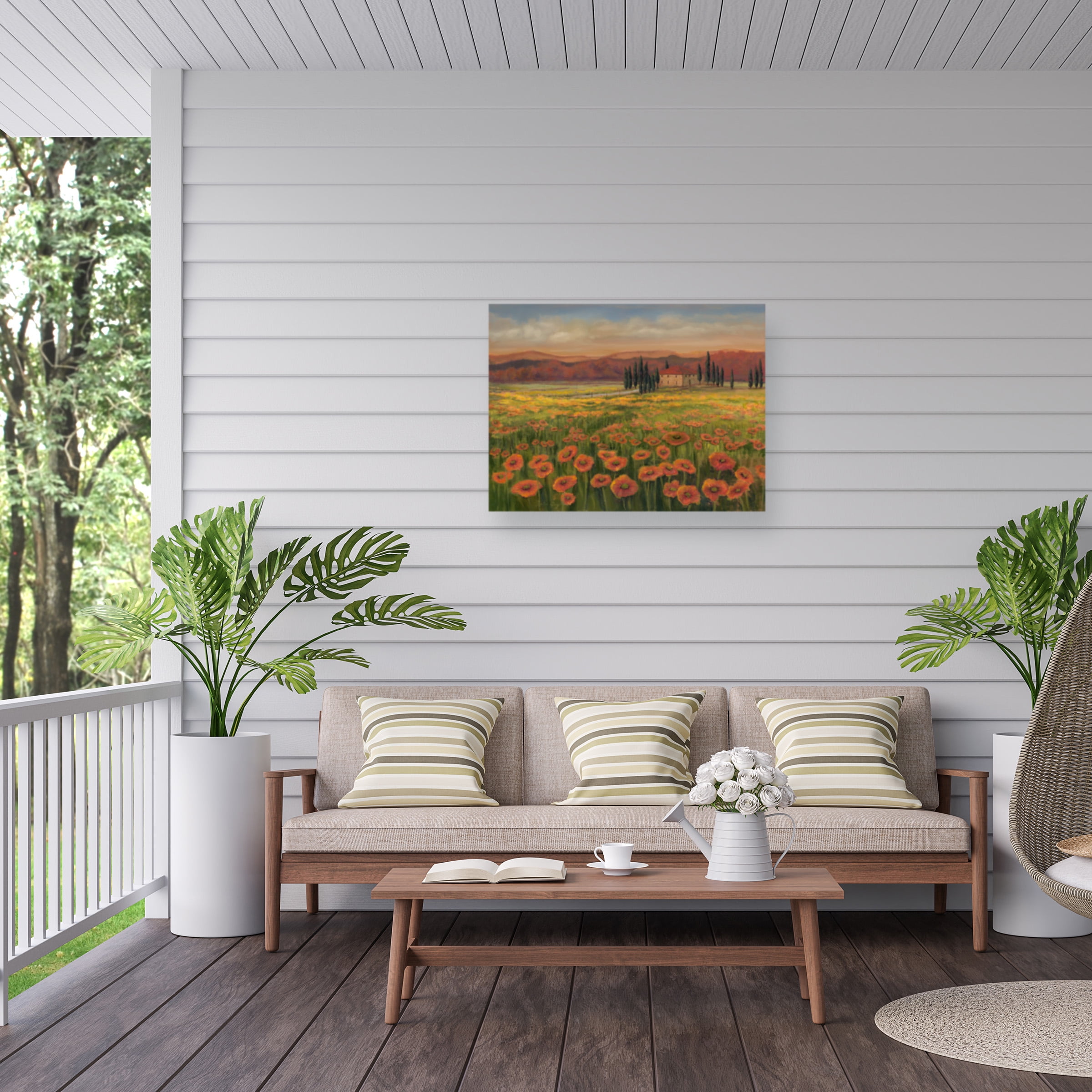Julie Joy 'Poppy Path To Home I' Outdoor Canvas 35x35