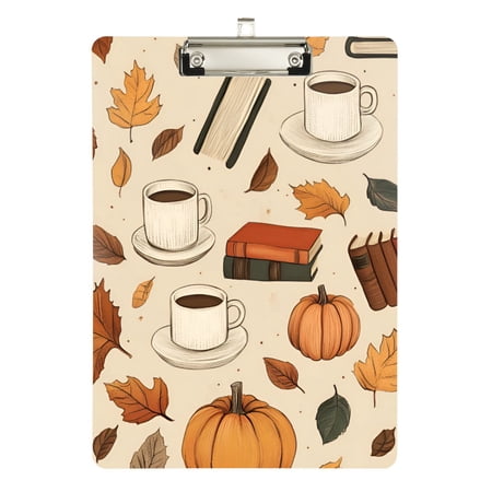 FORMRS Acrylic Clipboard with Low Profile Clip Standard A4 Letter Size, 12.5" x 9", Fall Book