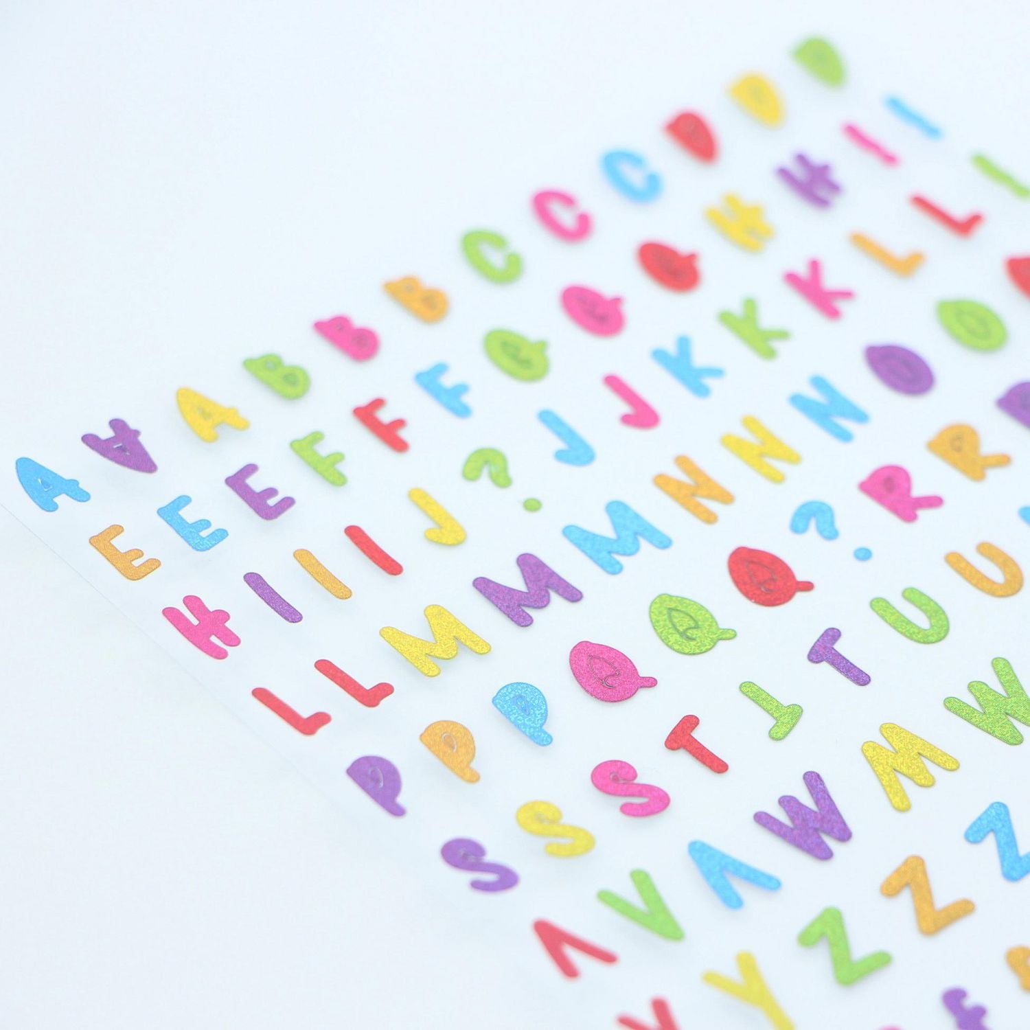 CRAFTY & CO. autocollants d'alphabet, paillettes, décoratifs, 518 pièces, bricolage, artisanat ALPHA STKR 518PC COL