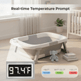 thumbnail image 3 of Oioane Collapsible Baby Bathtub with Thermometer & Soft Cushion, Portable Infant Bath Tub for Newborn to Toddler, Gray, 3 of 9
