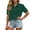 Army Green, variant on Womens Short Sleeve Button Down Shirt Casual Collared Shirts Blouses Cotton Linen Ruffle Summer Tops Gray XXL
