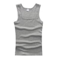 thumbnail image 1 of Camiseta sin mangas de talla grande para hombre, chaleco informal para Fitness, culturismo, color negro, blanco y gris, novedad de verano 2020, 1 of 4