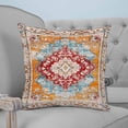 thumbnail image 4 of 18x18 Pillow Covers Set of 2, Vintage Ethnic Throw Pillow Covers Decorative Couch Cushion Case, Boho Tribes Modern Orange Middle Century Microfiber Square Pillowcases for Bedroom Car Living Room, 4 of 6