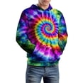 thumbnail image 3 of LAOLIUSN Novelty Tie Dye Style Hoodies for Men Spiral Streak Print Sweatshirt Pullover S-4XL, 3 of 7