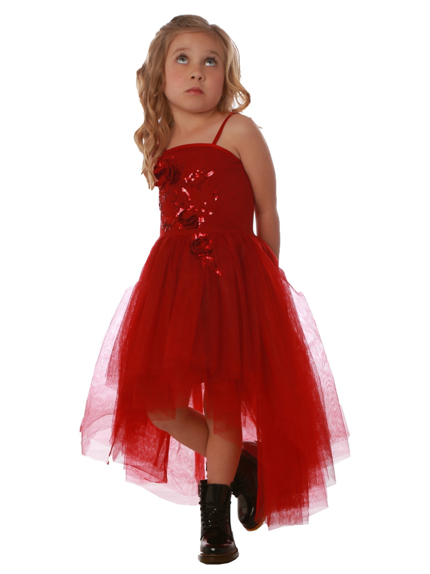 Couture Girls Red Sequin Adorned Kylee ...