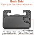 thumbnail image 3 of Trobo Steering Wheel Tray, Car Desk For Writing, Laptop, Tablet, iPad Or Notebook With Pen Slot, Food Eating Table With Cup Holder, Hooks On Most Vehicle Steering Wheels, Car Accessories For Travelers, 3 of 7