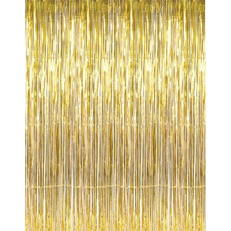 3 x 8 Gold  Tinsel Foil Fringe Door Window Curtain Party  