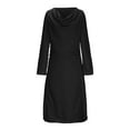 thumbnail image 1 of Gspmoly Robes d'Été, Mode Femmes Robe Chemise à Col Rond Uni à Manches Longues Taille Haute Robes Formelles pour Femmes Liquidation, 1 of 5
