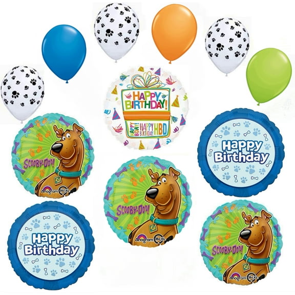 Anagram Scoooby Dooby Doo Birthday Party Supplies 12 pc Foil Balloon Bouquet Decorations