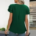 thumbnail image 5 of fatyb Dressy Tops Womens Cut out Neck Elegant Blouses Casual Ruffle Short Sleeve Cute Shirts for Women, 5 of 7