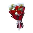 thumbnail image 1 of Guirnalda de flores artificiales tejidas a crochet, ramo de flores preservadas, regalo para esposa Rojo, 1 of 9