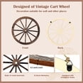 thumbnail image 4 of 3 ruedas de carreta de madera para decoración de pared con gancho triangular rústico de granja, rueda de carreta, arte de pared, decoración vintage para colgar, decoración de rueda de carreta occident, 4 of 10