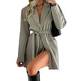 thumbnail image 2 of Wassery Women's Spring Autumn Blazer Suit Solid Color Long Sleeve Lapel Belted Suit Coat Ladies Stylish Casual Business Blazer Coats, 2 of 6