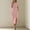 Pink, variant on Oplxuo Women's Crew Neck Front Split Dresses Work Business Office Party Bodycon Pencil Sheath Dress Cap Sleeve Slit Dress