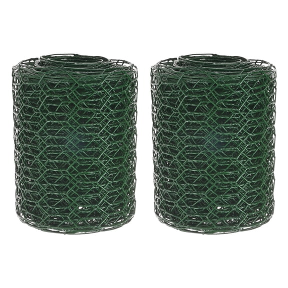 Uxcell 2-Pack Chickens Wire Mesh, 3.9 in x 9.8 ft Iron Chickens Wire Fencing for Poultry Netting/Garden/Plant Protection [Green]