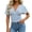 Light Blue01, variant on Womens Workout Tops Striped Crop Blouse, Deep V Neck Surplice Wrap Short Dolman Sleeve Top, Smocked Elastic Waist Slim Fitted Pullover Shirt Workout Tops for Women