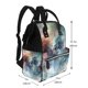 thumbnail image 2 of Fotbe Ink Style Wave Dragon Mochila Maternidad - Lona de Sarga Impermeable, Mochila de Pañales de Gran Capacidad con Múltiples Bolsillos y Correas Ajustables, 2 of 6