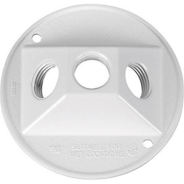 14383WH 4.25 in. White Round Weatherproof Outlet Box Cover Walmart