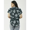 thumbnail image 2 of Moomaya Printed V-Neck Long Tops For Women, Short Sleeve Regular Fit Shirt, 2 of 8