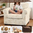 thumbnail image 4 of FKELYI Retro Leaf Print 2 Pcs Stretch Armchair Slipcover with Individual Cushion Cover Non-Slip Furniture Protector for Living Room Couch Sofa Covers, 4 of 7