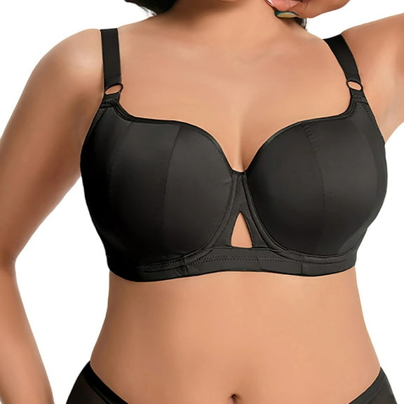 Maplenight Plus Size Bras for Women Full Coverage Underwire Support Wide Strap Lift Comfort Everyday Push Up T Shirt Bra