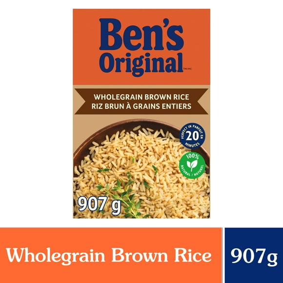BEN'S ORIGINAL Whole Grain Brown Rice, Boxed Rice, 907g Box