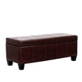 thumbnail image 2 of WestinTrends 42" Inch Faux Leather Storage Ottoman Bench for Living Room Bedroom Furniture, Espresso, 2 of 13