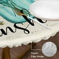 thumbnail image 4 of Round Tablecloth You Are My Sunshine Elastic Edge Fitted Vintage Sunflower Motivational&nbsp;Quotes Plastic Table Cover,Waterproof Oil Proof for Dinner,Outdoor, Picnic, 36" - 44"&nbsp; DIA Tables, 4 of 6