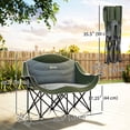 thumbnail image 3 of Outsunny Double Camping Chair, Padded Camp Chair w/ Cup Holders, Dark Green, 3 of 10