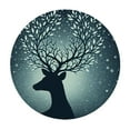 thumbnail image 2 of PIKWEEK Watercolor Cute Deer Round Fitted Tablecloth Elastic Edge Waterproof Oil-Proof Table Cover Stain-Resistant Table Cloth Fits Round Tables, 2 of 7
