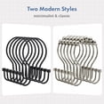 thumbnail image 5 of Bathway Shower Curtain Hooks Black Shower Curtain Rings, Simple Double Hook Shower Curtain Hooks Rust Proof, Smooth Sturdy Metal Shower Hooks for Shower Curtain Rod, 12Pcs Shower Rod Hooks, 5 of 7