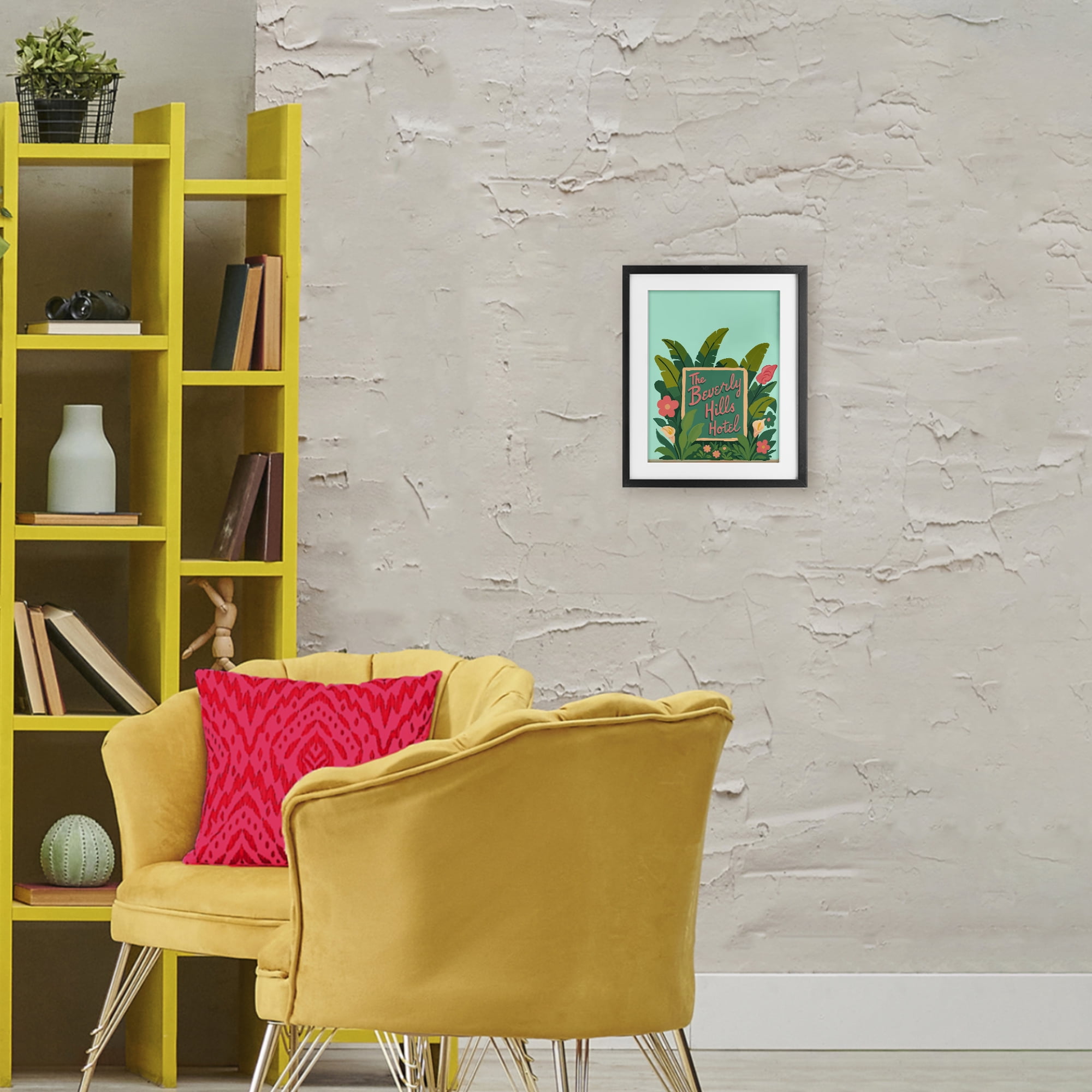 Stupell Industries Beverly Hills Hotel Black Framed Print Under Glass, design by Amelia Noyes