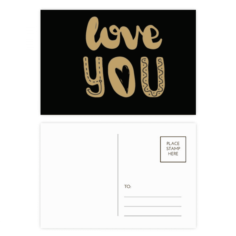 love you quote handwrite postcard set birthday mailing thanks greeting card