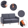 thumbnail image 3 of Ktaxon Modern 2-Seat Couch Sofa, Upholstered Loveseat with Side Bags, 55" Fabric Sofa with Wood Legs for Living Room Bed Room Dark Grey, 3 of 11